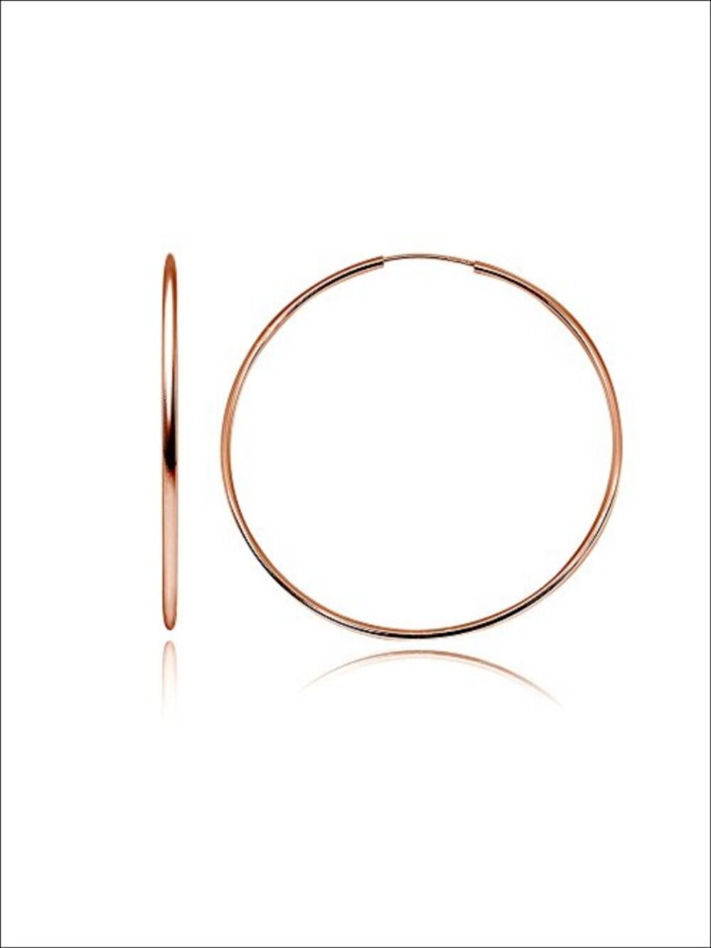 Rose Gold Flash Sterling Silver Endless Hoop Earrings 70mm